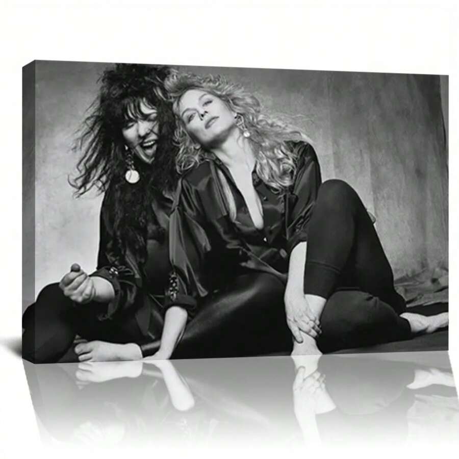 Framed  HEART Rock Band Music By Ann Nancy Wilson  Wall Art Decoration, Black & White Home Decor For Music Fans, Artist Collection, Home Decor - 框架 - 查看 1