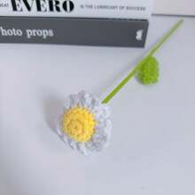 10pcs Handmade Crochet Daisy Flower Versatile Decor For Home, Car, Office, Charming Personal Touch, Simulation Flower Gift For Girlfriend Valentine's Or Teacher's Day Mother's Day Wedding Birthday Decor