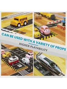 道路铁路胶带适用于玩具车轨道火车，非常适合学龄前儿童和小学生，激发创造力 - 彩色 - 查看 3