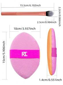 Real Techniques Precision Perfection Duo, Viral Kitten Paw Concealer Brush & Dual-Sided Powder Puff For Powder & Foundation, Travel Friendly Makeup Brush Set, Cruelty-Free, 2 Pieces Set,Brush Set,Makeup Brush Kit,Make Up Brush Set,Make Up Set Complete,Makeup Brush Set,Complete Makeup Kit,Brush Kit,Brushes Makeup Set,Makeup Gift Set,Set - Hot Pink - View 9
