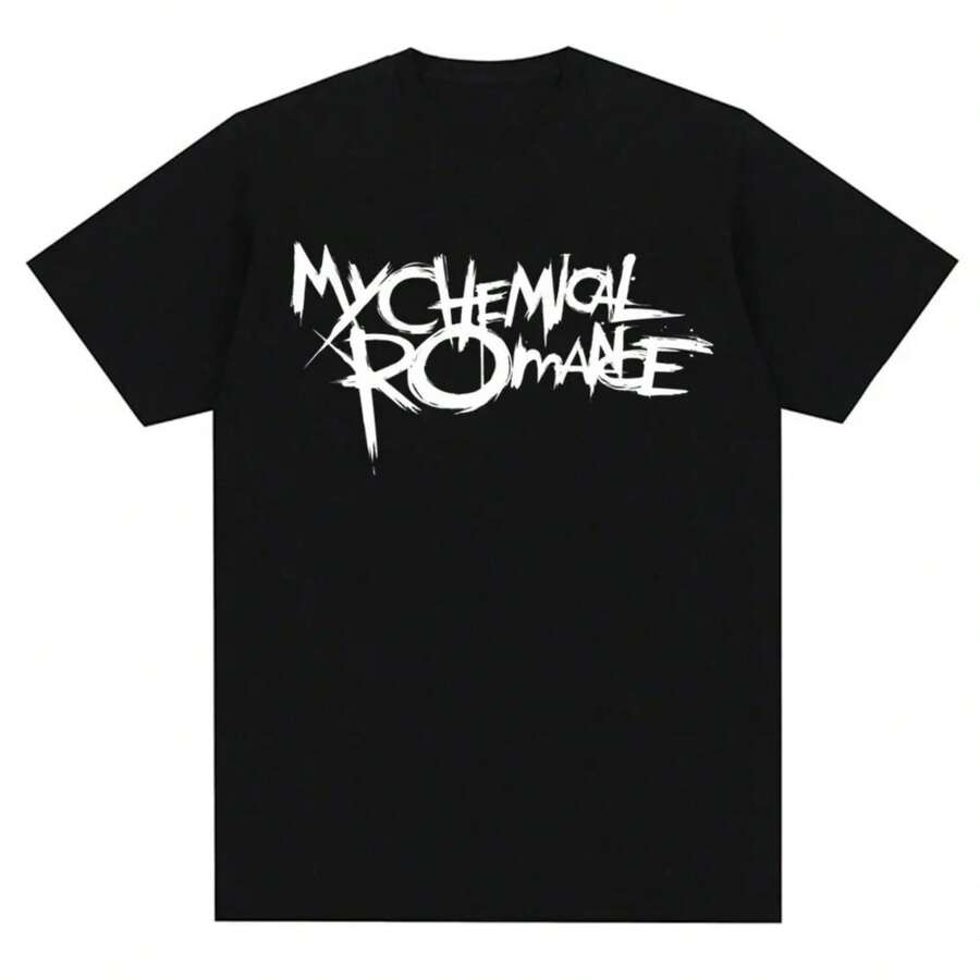 Quality Comfortabled Punk Rock Summer Fashion  Mcr Band Printed T-Shirts High - 黑色 - 查看 1