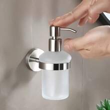 1pc Wall-Mounted Dispenser Bottle, Dual Compartment For Soap/Shampoo Dispenser Holder, Resin For Hotel Bathroom, For Foaming Liquid - Bathroom Kitchen Accessories - Multicolor - View 7