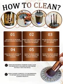 1 件电动化妆刷清洁器，3 合 1 USB 供电自动化妆刷清洁和干燥架，高效电动化妆刷清洁器，自动化妆刷清洁器，可一次清洁 3-4 个化妆刷，10500 RPM 速度确保彻底清洁，包括硅胶垫，适用于清洁不同尺寸和形状的化妆刷（请根据产品描述准确使用产品！） - 彩色 - 查看 5