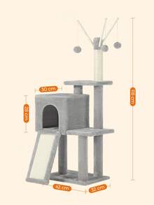 FEANDREA Cat Tree, Cat Tower For Indoor Cats, Kittens, Light Grey - 淺灰色 - 查看 5