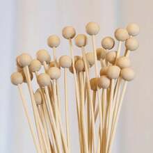 10pcs Natural Wood Ball Aroma Reed Diffuser Sticks Fragrance Diffuser Aromatherapy Rattan Reed Stick DIY Home Dration - 長22公分 直徑3毫米 - 查看 3