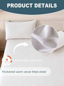 1 件白色天鹅绒床笠温暖柔软纯色毛绒床笠特大号双人床尺寸，奢华超柔软舒适床单，带 11.8 英寸深口袋，适合秋冬和春季，无枕套宿舍床上用品返校床上用品 - 白色 - 查看 4