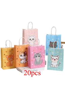 4/12 chiếc Túi quà tặng thiết kế hình mèo hoạt hình dễ thương, nhiều họa tiết mèo, thích hợp cho đám cưới, tiệc độc thân, sinh nhật, mua sắm kinh doanh, quà tặng tiệc, tốt nghiệp - Túi giấy nhiều màu sắc dùng làm quà tặng cho các ngày lễ, sự kiện, họp mặt, tiệc tùng và nhiều dịp khác - nhiều màu - Xem 9