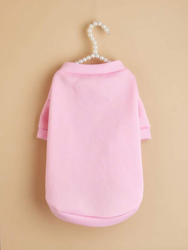 1pc Pet Crew Neck Sweatshirt, Pet Supplies Dog Cat Autumn/Winter Warm Clothing, Plush Soft Comfortable Apparel, Casual Homewear Animal Outfit, Cute Funny Cartoon Dog Cat Clothes