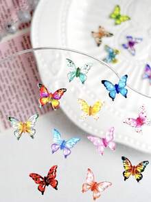 200/50/20 szt. kolorowych, kryształowych motyli z żywicy mieszanej – urocze akcesoria dekoracyjne DIY, zestaw ozdób na biurko, idealne do dekoracji weselnych i wypełniaczy pudełek prezentowych