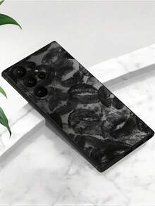 1 carcasă de telefon neagră anti-alunecare, cu design minimalist Tie Dye Ink Lip, compatibilă cu , Honor, Redmi, Galaxy, 12T/13T/14T