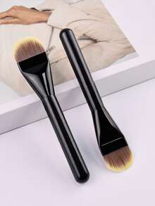 Foundation Makeup Brush, Professional Tongue-Shaped Foundation & Concealer Brush, Women Face Makeup Tools - Black - View 6