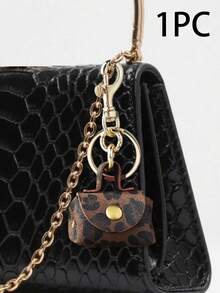 迷你复古豹纹零钱包，挂包，咖啡色小巧零钱包钥匙扣，复古时尚精致包包挂件，多功能设计挂件，易于悬挂，可用作车钥匙配件，适合送给朋友、女友、妻子、情侣，适合工作、购物、外出、旅行，新学期必备单品，教师节礼物 - 彩色 - 查看 2