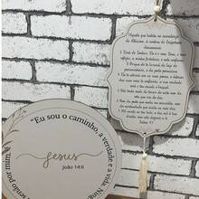 Mobile Salmo 91 Decoração Religiosa Salmo 91 Versículos Bíblia Deus - Bege - Visão 7