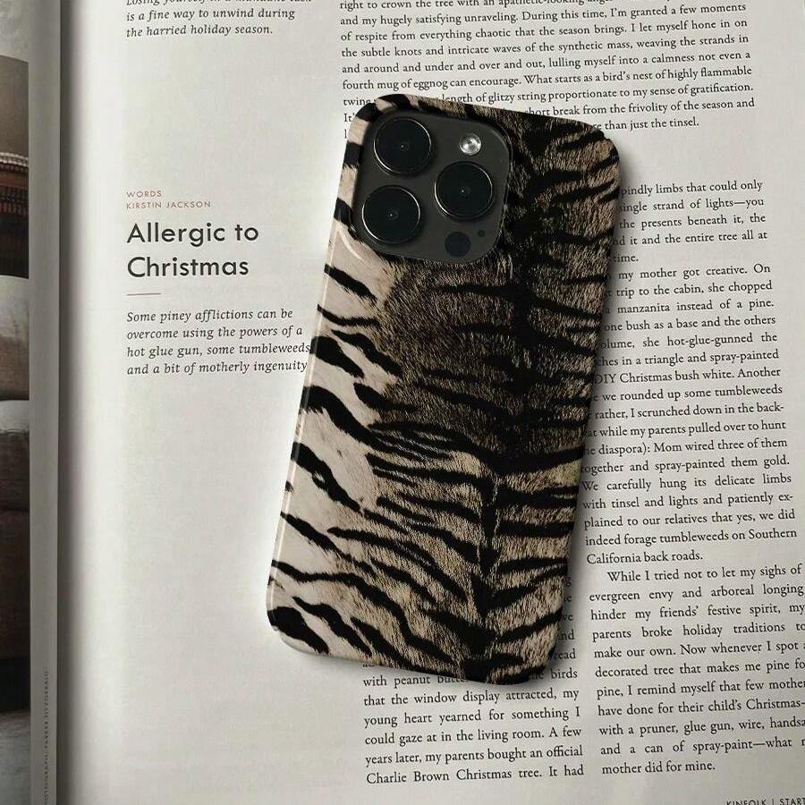 INS - Style Zebra Print Pattern IPhone Case For IPhone 17 Pro Max | Anti - Yellowing & Fade - Resistant | New Half - Cover Hard Shell|Compatible With IPhone 17 16 15 14 13 12 11 Plus Pro Max| Cute Gift For Friends & Self-Use,Back To School &Travel Essentialsx - Matte finish does not include buttons. - View 1