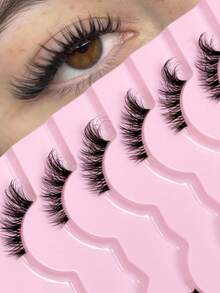 9 对半睫毛，透明带，自然猫眼睫毛尾，细长睫毛，蓬松纤细柔软仿貂毛睫毛，自然妆容，适合日常妆容，美妆博主化妆条，睫毛，睫毛，假睫毛 - 眼尾拉長款 - 查看 2