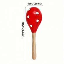 2 件/8 件/12 件彩色木制沙锤、迷你沙球玩具、手敲打击乐摇铃、木制伦巴舞摇铃，节奏清晰的手工乐器，适用于派对礼物、音乐乐趣、生日派对、嘉年华 - 彩色 - 查看 4