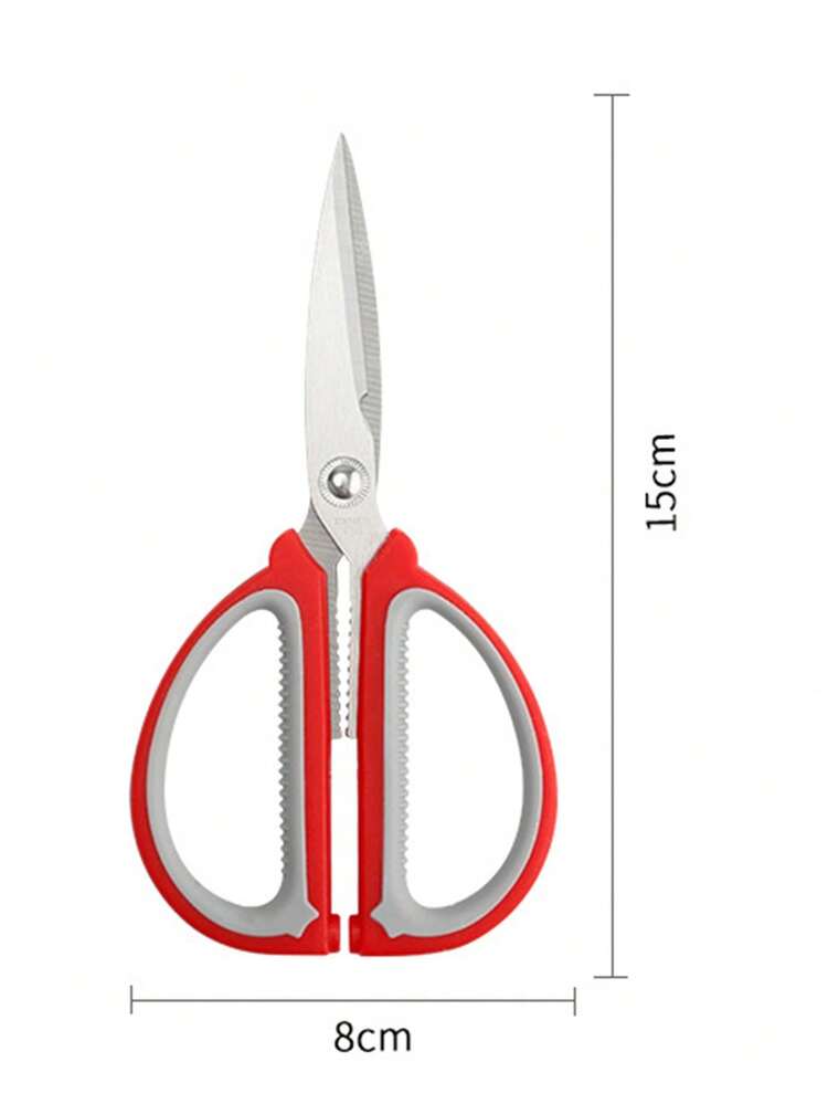 重型不锈钢裁缝剪刀，配有舒适握柄，用于缝纫布料裁剪，专业工艺 - 紅色 - 查看 13