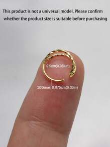 1pc 20G 9mm 925 Sterling Silver Nose Ring, Cartilage Hoop Earrings, Unisex Nose Septum Piercing Clip-On Rings