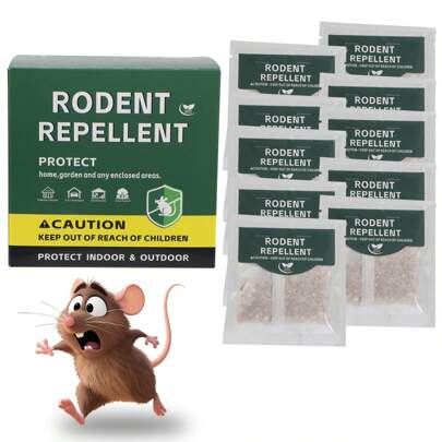 Mouse Deterrent 10-Pack Sachets-Keep Mice&Rats Out Of House&RV,Powerful Indoor Repellent Pouches For Home, Garage&Camping Vehicle Protection