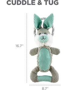 Outward Hound Ranch Roperz Cow Plush Squeaky Dog Toy - Scrunch Bunch Bunny - Xem 8