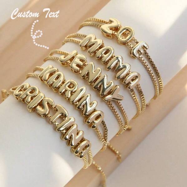 Customize Name Bracelet Mini Bubble Letter Bracelet Handmade DIY Name Bracelet For Her Personalized Gift, Ideal For Daily Wear, Parties, Weddings, And Christmas Gifts For Girlfriends