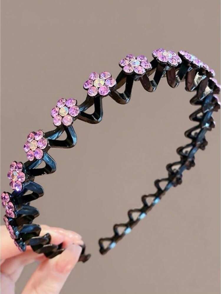 1/4 Stück elegantes Haarband/Stirnband mit Strass-Blumen-Dekor, rutschfest, geeignet für Mädchen - dekorative Blumen-Haraccessoires - geeignet für den täglichen Gebrauch, Partys und besondere Anlässe - Verschiedenfarbig - Übersicht 18