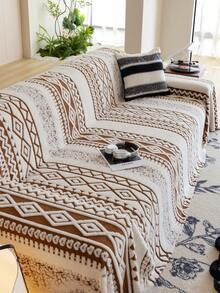 1 vỏ bọc ghế sofa phong cách Bohemian, chất liệu ấm áp mùa đông, mềm mại và thân thiện với da, thân thiện với thú cưng, chống trượt, chống bụi bẩn, chống trầy xước, có thể giặt bằng máy, phù hợp với mọi mùa, có thể sử dụng làm ghế sofa ngoài trời, phù hợp với ghế sofa 1 chỗ ngồi, 2 chỗ ngồi, 3 chỗ ngồi, 4 chỗ ngồi - Màu Khaki - Xem 4
