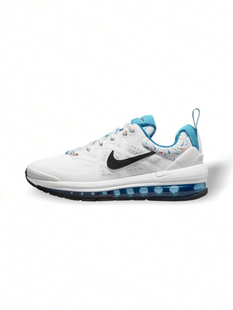 Nike Air Max Genome 男士运动鞋，适合运动健身和日常穿着，轻盈缓震，吸震透气，合成鞋面，EVA 鞋底，支撑性强，柔韧性好，易于搭配，白色/蓝色，DM7600-100 - 白色和藍色 - 查看 1