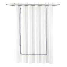 LUSH DECOR Hotel Collection Shower Curtain White/Wheat Single 72X72 Halloween-Fall Decor-Room Decor - 白色/海軍藍 - 查看 7