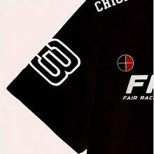 Streetwar Chicago 93 Racing Unisex T-Shirt Summer Spring/Autumn Loose None - Black - View 3