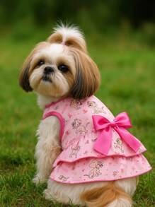 roupinha pet vestidinho fresquinho  verão de malha  para cachorras e gatas