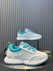 Zapatos deportivos casuales ligeros con cordones para hombres, cómodos para actividades diarias y al aire libre, zapatillas de malla de estilo minimalista y versátil