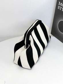Retro Vintage Striped Clutch Bag Classic Holiday Style