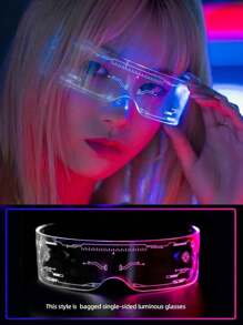 1pc  Led Light Up Glasses With Adjustable Color For Music Festival, Edm, Party Decoration