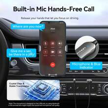 Ricevitore audio Bluetooth 5.4 per auto VENTION, cavo coassiale retrattile in lega di zinco, adattatore da Type A a TRS da 3,5 mm, supporta decodifica SBC/AAC, supporta chiamate in vivavoce Bluetooth