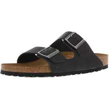 Birkenstock Unisex Arizona Sandals Soft Footbed - Black Oiled Leather - View 2