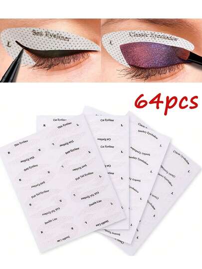 眼妆模板贴纸，眼线，眼影形状模具贴纸，舞台妆，日常妆容，适合初学者、造型师、化妆师等。无香型，无纺布材质，眼影贴纸，眼妆辅助贴纸，美容工具，易于粘贴和卸除，快速上妆，无需胶水，温和不刺激。化妆品，价格实惠，房间装饰，梳妆台，旅行，卧室，化妆配件，价格实惠，圣诞礼物，化妆品，化妆工具，便宜货，礼物，女士礼物，圣诞礼物，赠品，旅行，便宜货，旅行必备