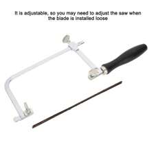 Sierra de mano mini ajustable en forma de U, sierra de joyero, sierra de acero, kit de hojas de sierra en espiral, herramienta de mano DIY, herramientas de joyería y carpintería - Plateado - Ver 5