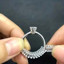 4/8 Pieces Invisible Ring Size Adjusters For Common Sizes Of Loose Rings, Clear Silicone, Ring Size Adjuster, Ring Spacer Or Ring Tightener - Invisible Ring Protector - 4 Size Adjusters, Adjuster Fits Almost Any Size Ring, Unisex, Wedding DIY Ring Accessories - 透明 - 查看 12