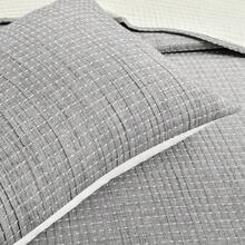 LUSH DECOR Solid Kantha Pick Stitch Yarn Dyed Cotton Woven Quilt/Coverlet Light Gray/White 3Pc Full/Queen Halloween-Fall Decor-Room Decor - 淺灰色/白色 - 查看 3