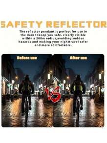 2pcs High Visibility Reflective Keychain, Double-Sided Safety Strips, Orange/Green & Black/White Color, Durable Nylon Webbing, Suitable For Night Walking, Running And Cycling, 7.48 Inches Long, Can Be Hung On Bags