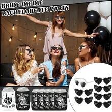 Bộ quà tặng trang trí tiệc độc thân "Cô dâu hay chết" Till Death Do Us Party kèm ruy băng và ly dự tiệc - Nhiều màu - Xem 3