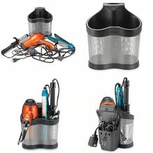 Hair Dryer Holder 2 Storage Slots Polder Styling Station Hair And Beauty Tool Organizer Black