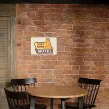 2D Flat, 1pc Vintage Cozy Cone Motel Metal Wall Art Sign - Retro Iron Plaque With Retro Car Design, Waterproof & Dustproof, Home, Bar, Cafe, Garage Decor, Wall Decor, Room Decor, 2D Flat - 彩色 - 查看 5