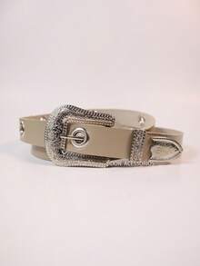 Women's Belt 2.5CM Metal Eyes Boho Gift For Summer - Beige - View 1