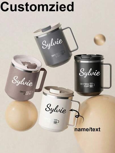 1pc 12oz Stainless Steel Insulated Coffee Mug With Handle, Double Wall Vacuum Travel Mug, Tumbler Cup With Sliding Lid, Double-Layer Thermal Insulated Water Cup, Leak Proof & Anti Scalding Milk Coffee Cup, Large Capacity Drinking Cup Kitchen Drinkware, Suitable For Student And Adult Use In Home, School, Office, Outdoor Camping, Picnic,Brunch-Ready,Xmas Decoration,For Housewarming,Office Decor