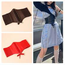 1pc Plus Size Women's Solid Color PU Leather Waist Cincher With Drawstring And Hidden Buckle, Suitable For All Seasons Everyday Use Women Corset Belt For Dress,Waist Trainer Waist-Shaping For Waist Slimming And Tummy Control - Threaded Waist Belt - View 14