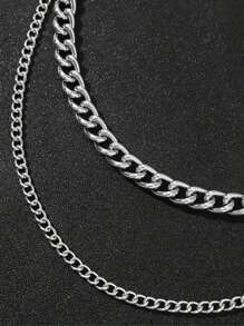 1pc Men's Double Layer Silver Pant Chain, Thick Circle Chain Accessory Suitable For Suit Pants, Everyday Wear Autumn-Winter Accessories Halloween Costume,Suitable For Teens, Youth,Men,Casual, Outdoor, Athletic, Vacation, Graduation Gifts, Birthday, Daily Wear