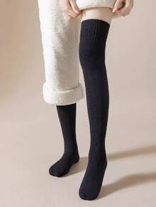 1/2/3/4/5双装女士保暖过膝袜,女士大腿袜,加厚保暖长筒袜,及膝袜,秋冬季舒适家居袜 - 彩色 - 查看 8