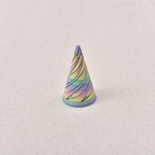 3Pcs Multi-Size Reversible Spiral Cone 3D Printed Anxiety Relief Fidget Toy,Decompression 3D Printed Double-Sided Spiral Cone - Colorful Gradient Structure, 1/2/5/10/20Pcs,Suitable As Halloween And Christmas Gifts, Metal Fiber Structure,Fidget Toys,Fidget,Sensory Toys